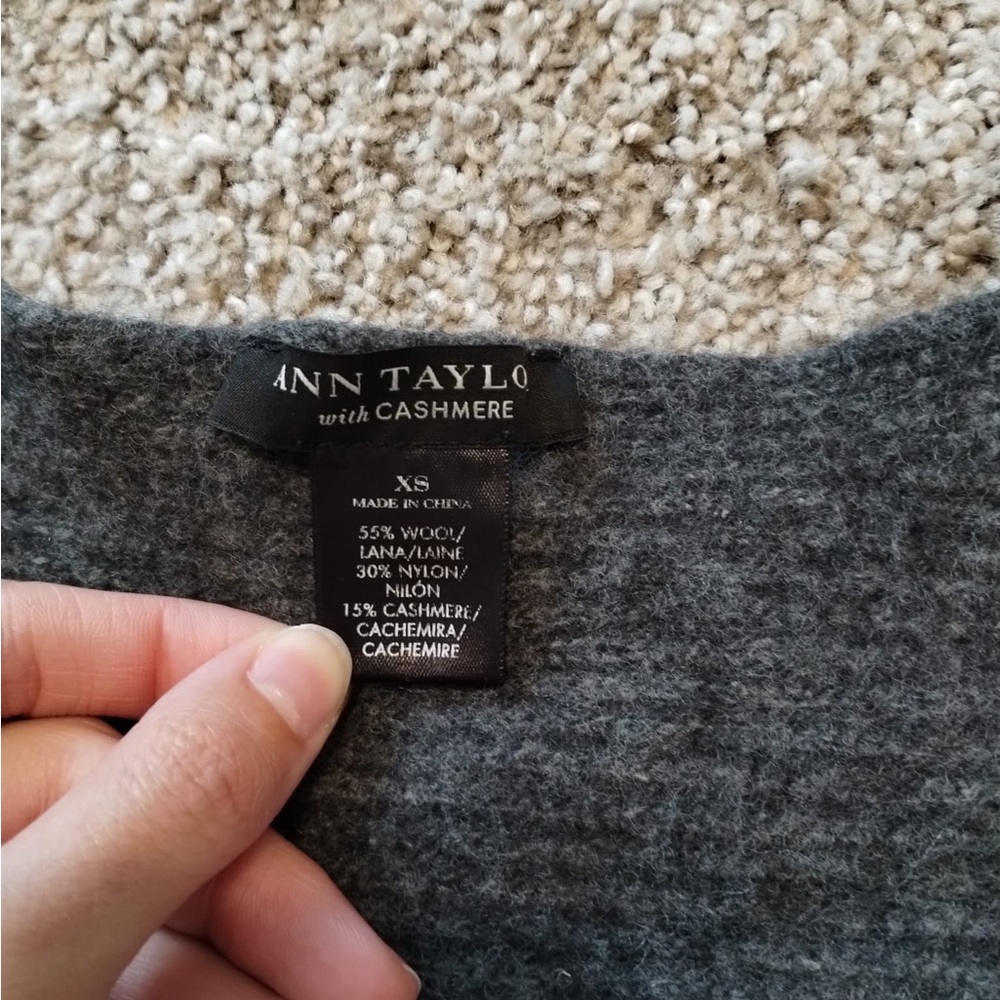 Ann Taylor Charcoal Cashmere Blend Top